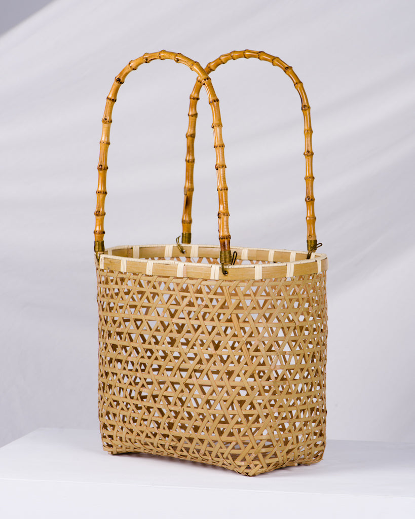 Vintage Bamboo Market Basket